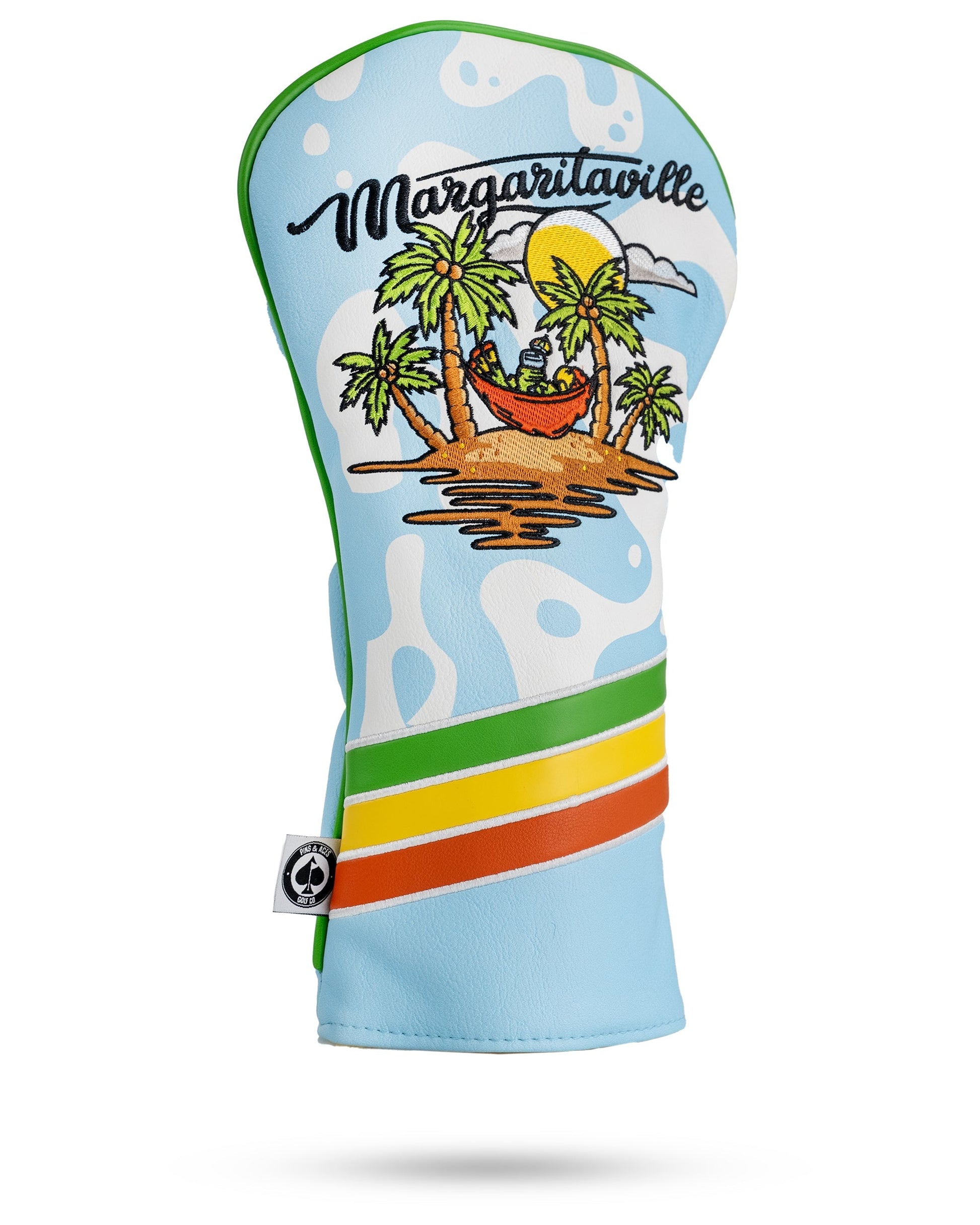 Margaritaville driver cover featuring a colorful beach-themed design with tropical elements and the brand logo.