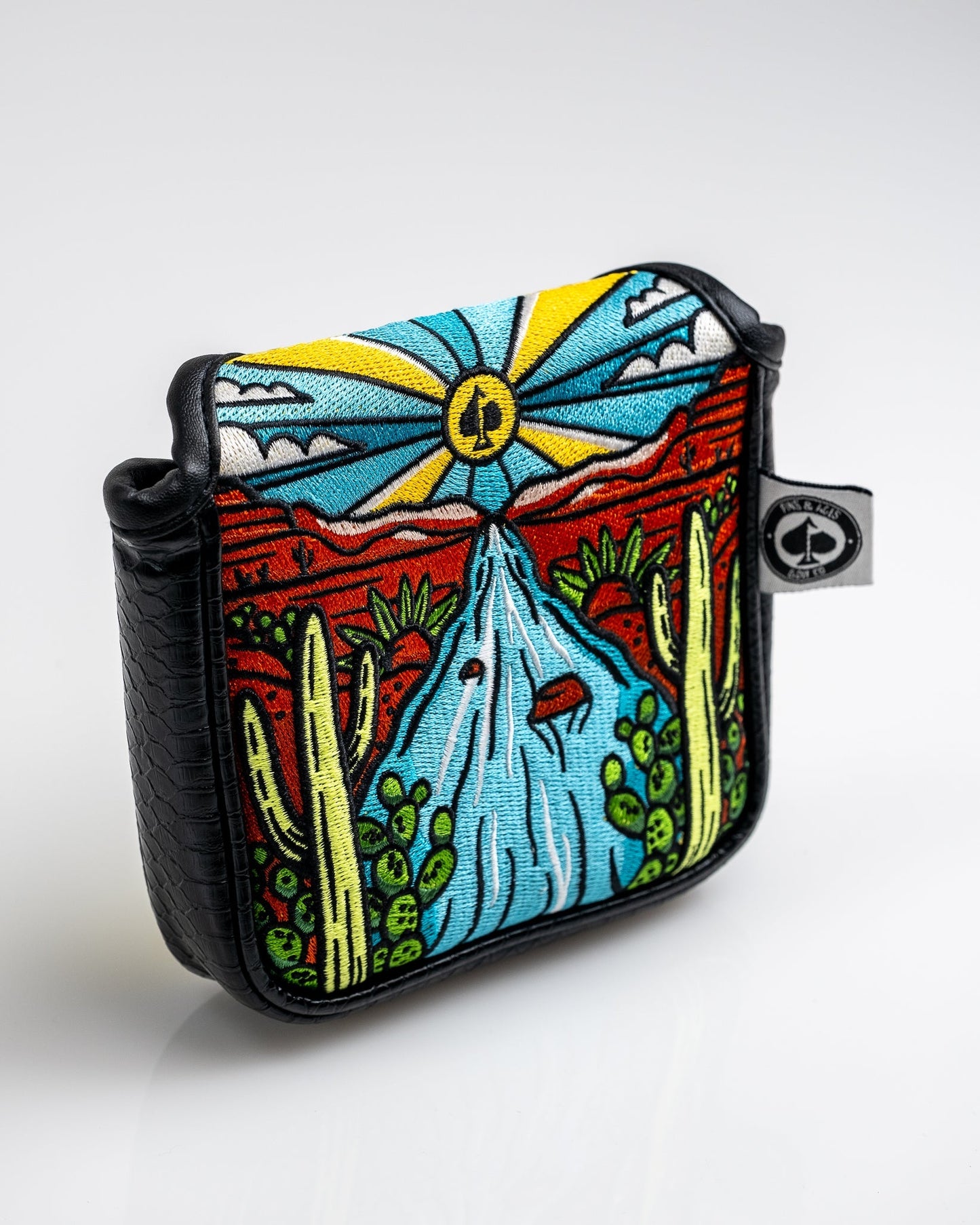 Mojave mallet putter cover with a desert-themed design featuring warm colors and southwestern patterns.