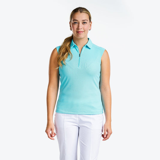 Nikki Sleeveless Polo Curacao Blue