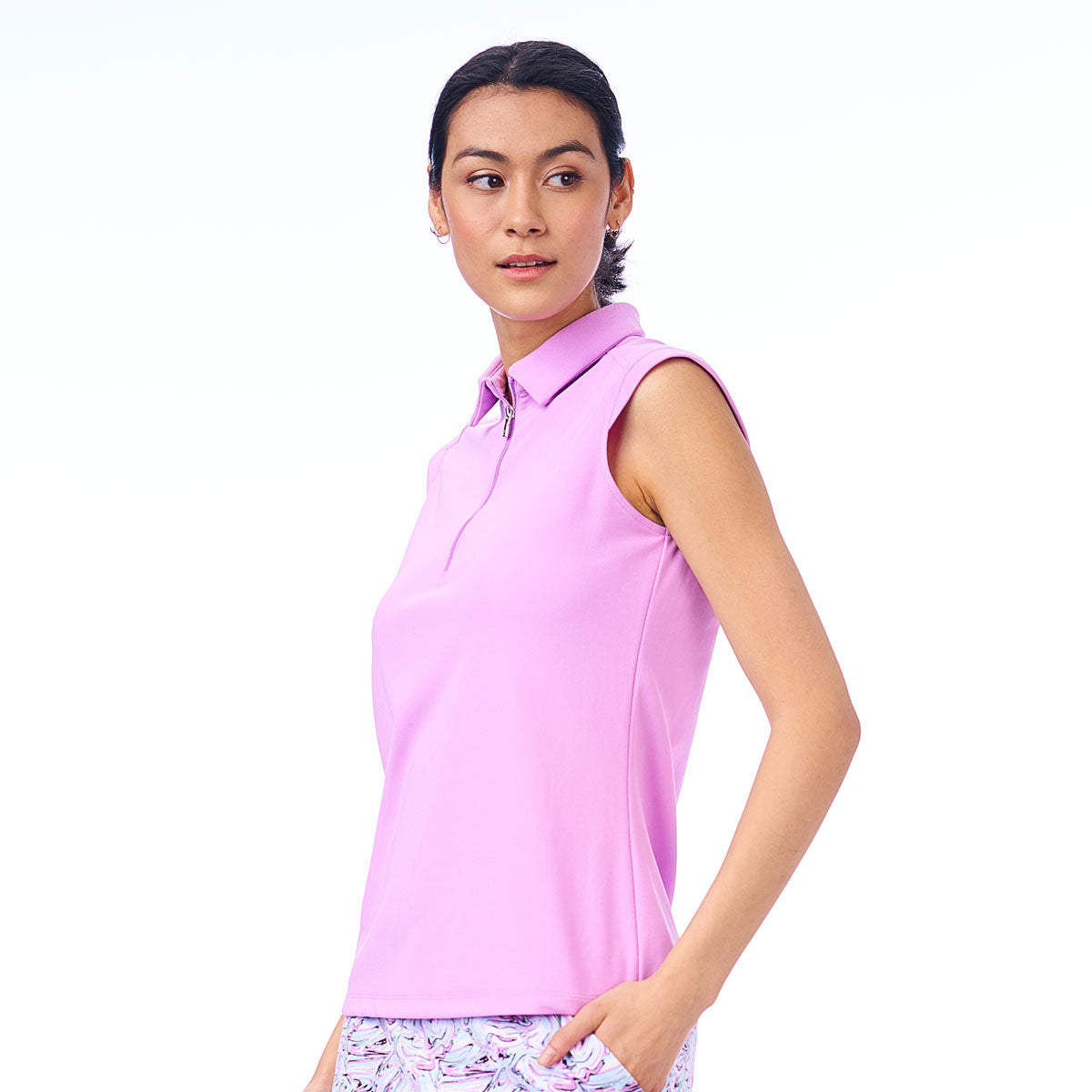 Nikki Sleeveless Polo Radiant Lilac