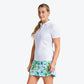 Brenna Mock Neck Polo Shirt in White