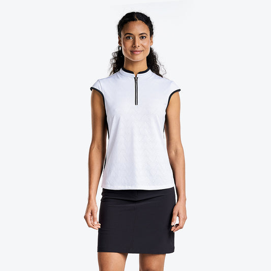 Brianna Sleveless Mock in White