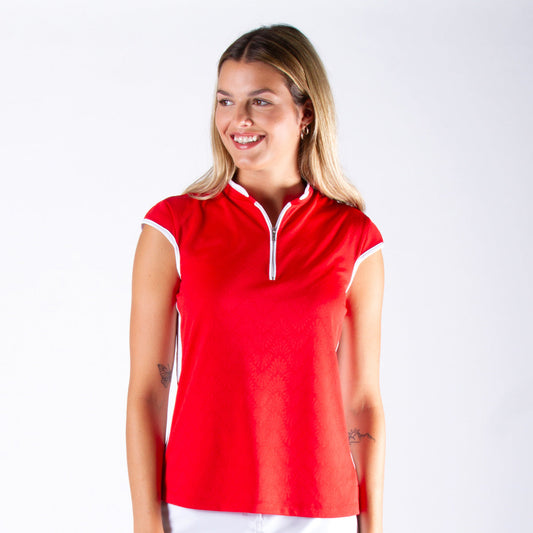 Brianna Sleveless Mock in Red