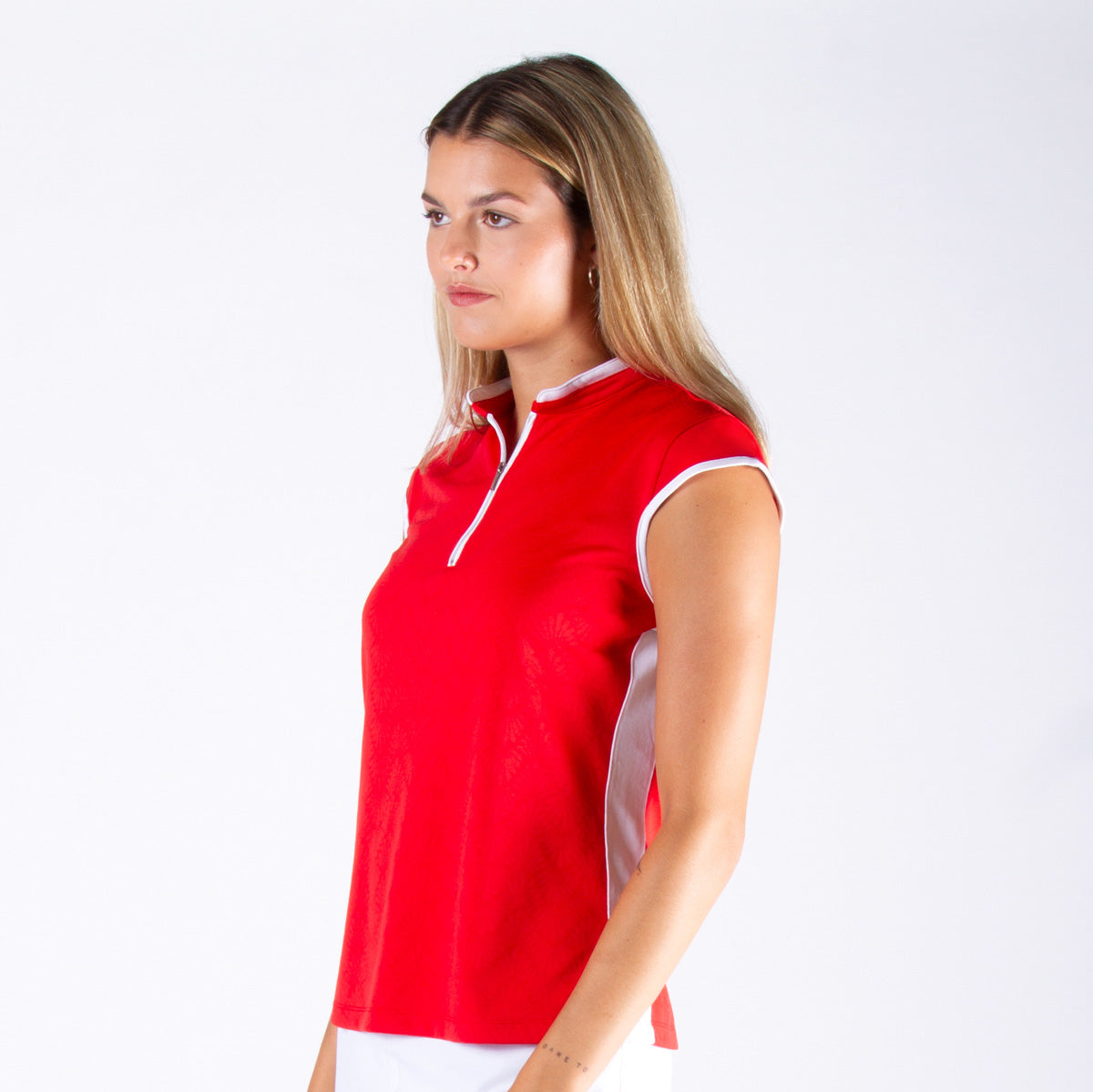 Brianna Sleveless Mock in Red