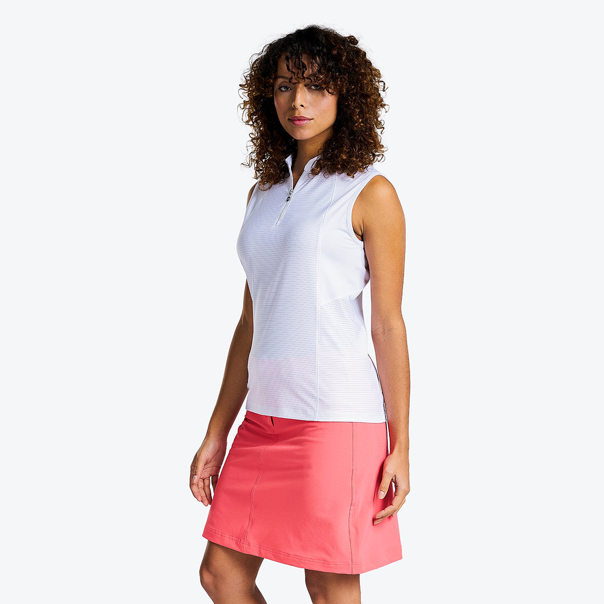 Bernice Sleeveless Mock in White