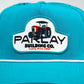 Perforated baby blue rope hat by Parlay Building Co. with a stylish patch logo.