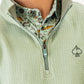 Olive Player Preferred Waffle Knit Pullover featuring a half-zip design and a stylish embroidered logo.