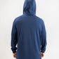 Navy performance golf hoodie featuring a relaxed fit and adjustable hood, ideal for golfers seeking comfort and style.
