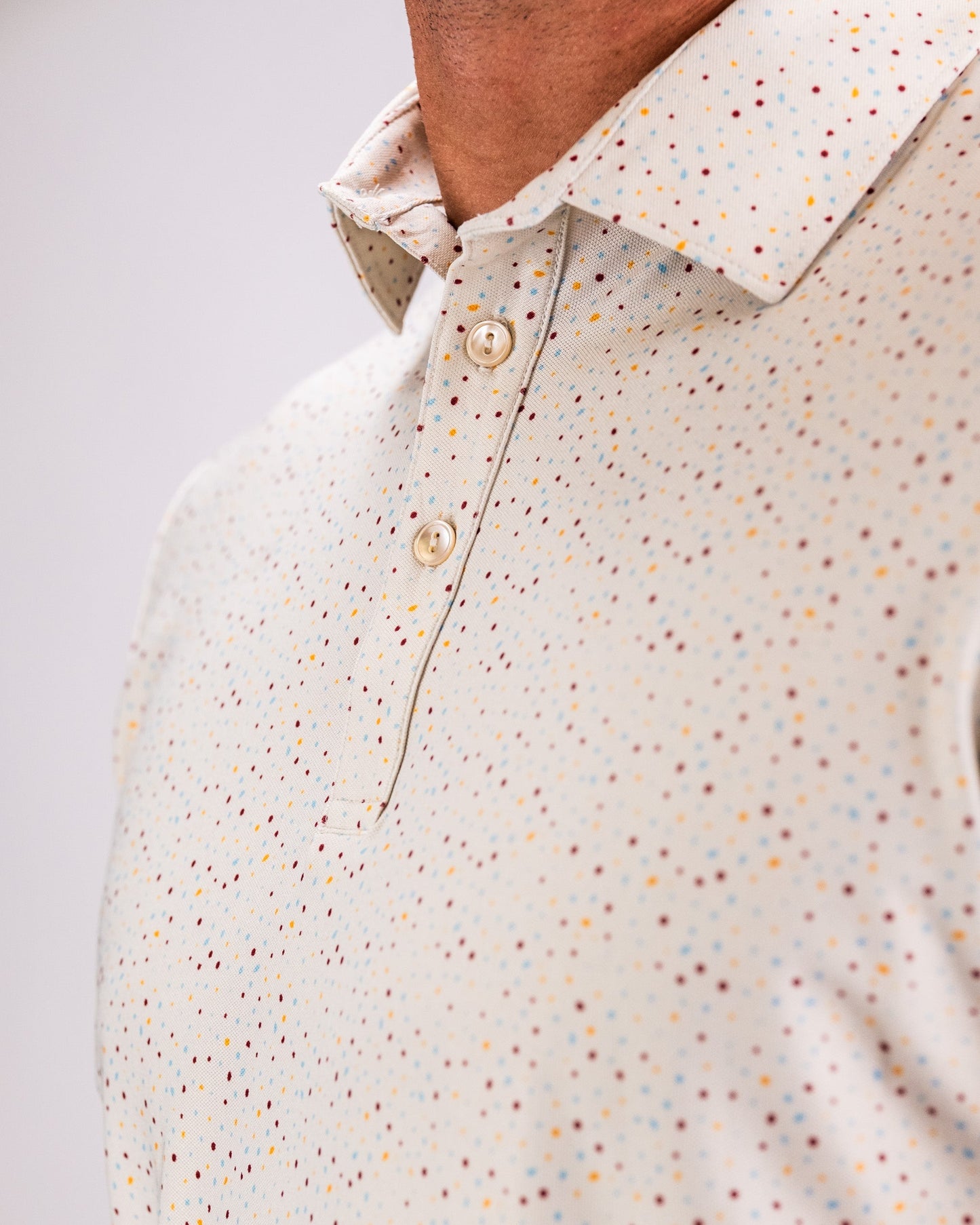 Player Preferred™ Polo in Terrazzo pattern, featuring a stylish design with a modern fit and breathable fabric.