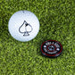 Black Pop Out Medallion Ball Marker featuring a sleek design, ideal for golf enthusiasts.