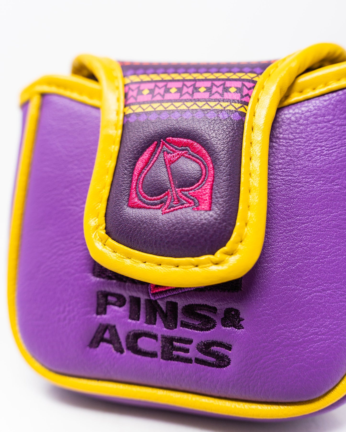 Alt text: The Bogey Supreme mallet putter cover featuring a sleek design with a colorful logo and durable material.