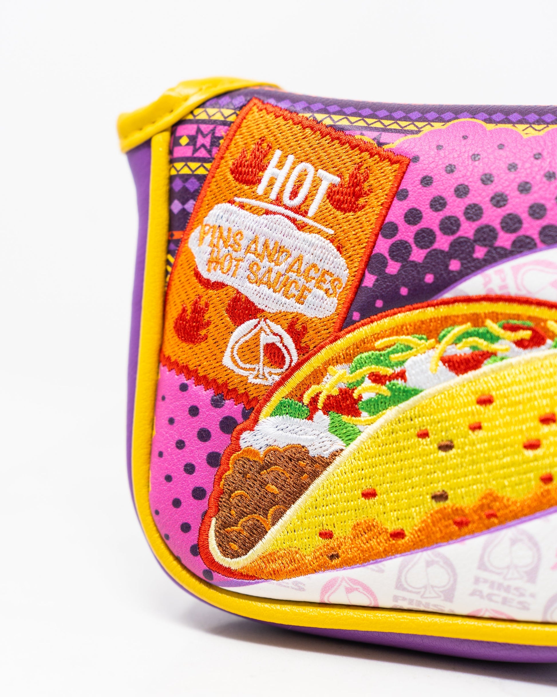 Alt text: "The Bogey Supreme mallet putter cover featuring a sleek design and vibrant colors, designed to protect golf putters."