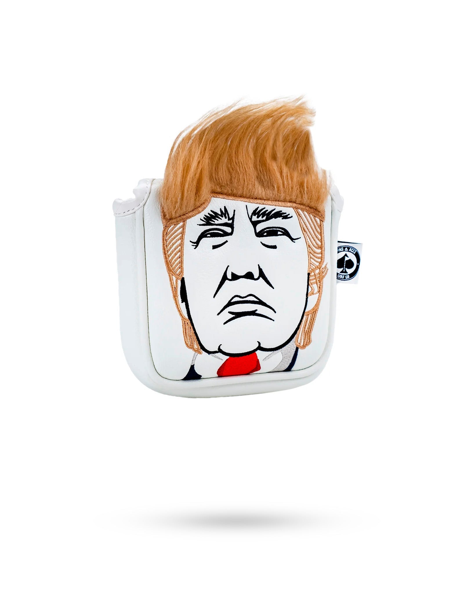 Trump Mallet Putter Cover featuring a vibrant design with a prominent golf-themed motif.