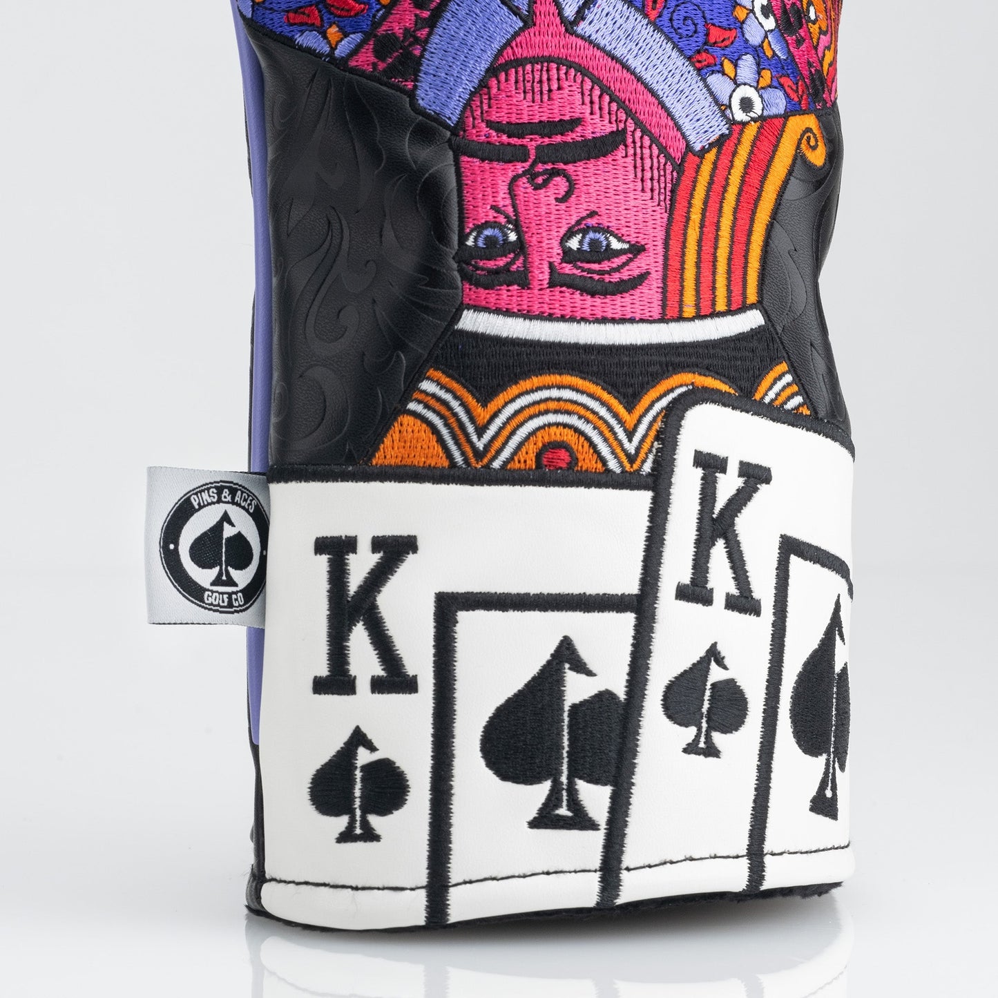 "King of Spades driver cover featuring a sleek design with a bold spade symbol, ideal for golf enthusiasts."