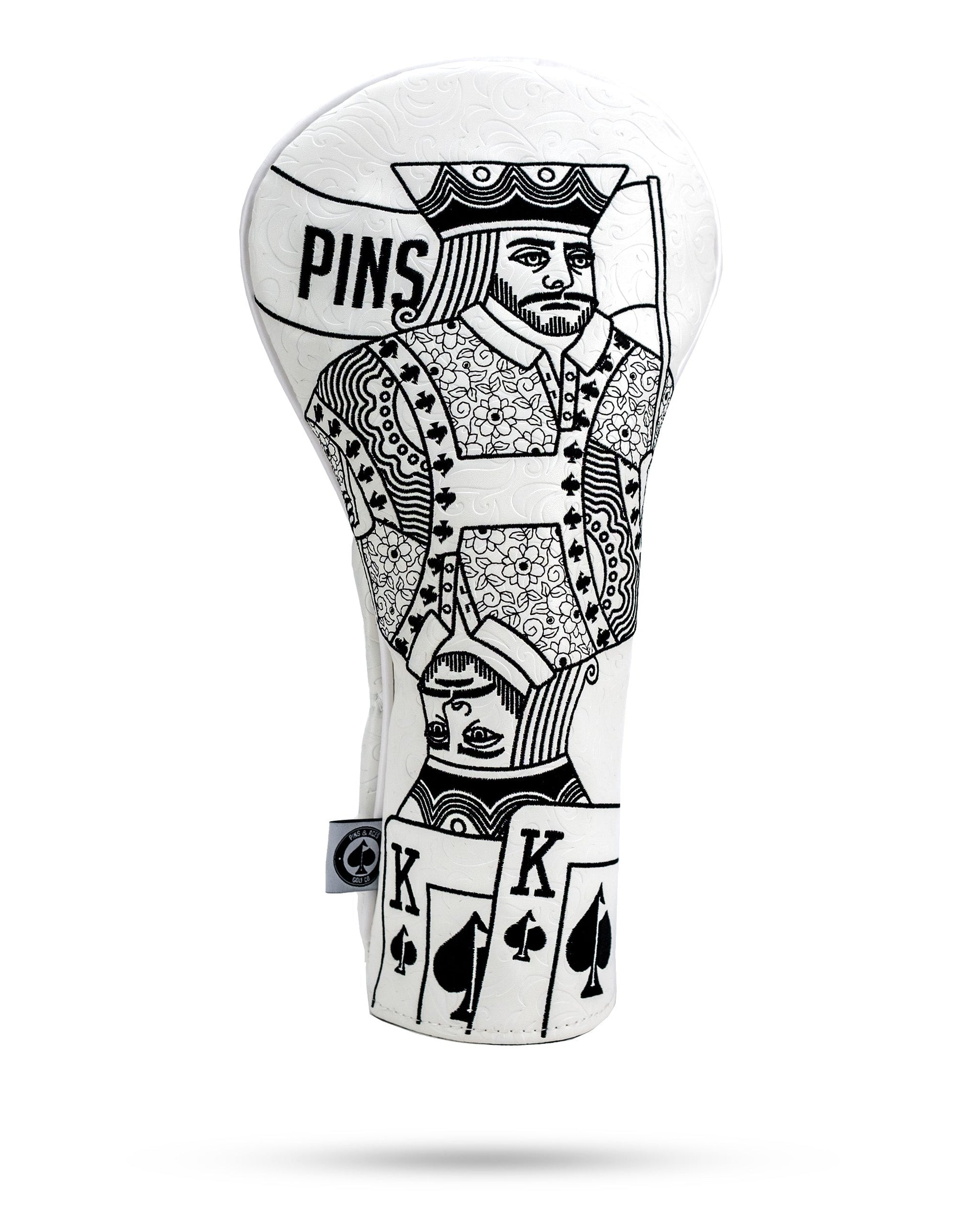 White Out King of Spades driver cover featuring a bold design, perfect for golf enthusiasts.