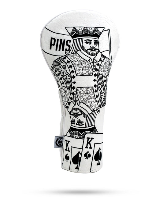 White Out King of Spades driver cover featuring a bold design, perfect for golf enthusiasts.