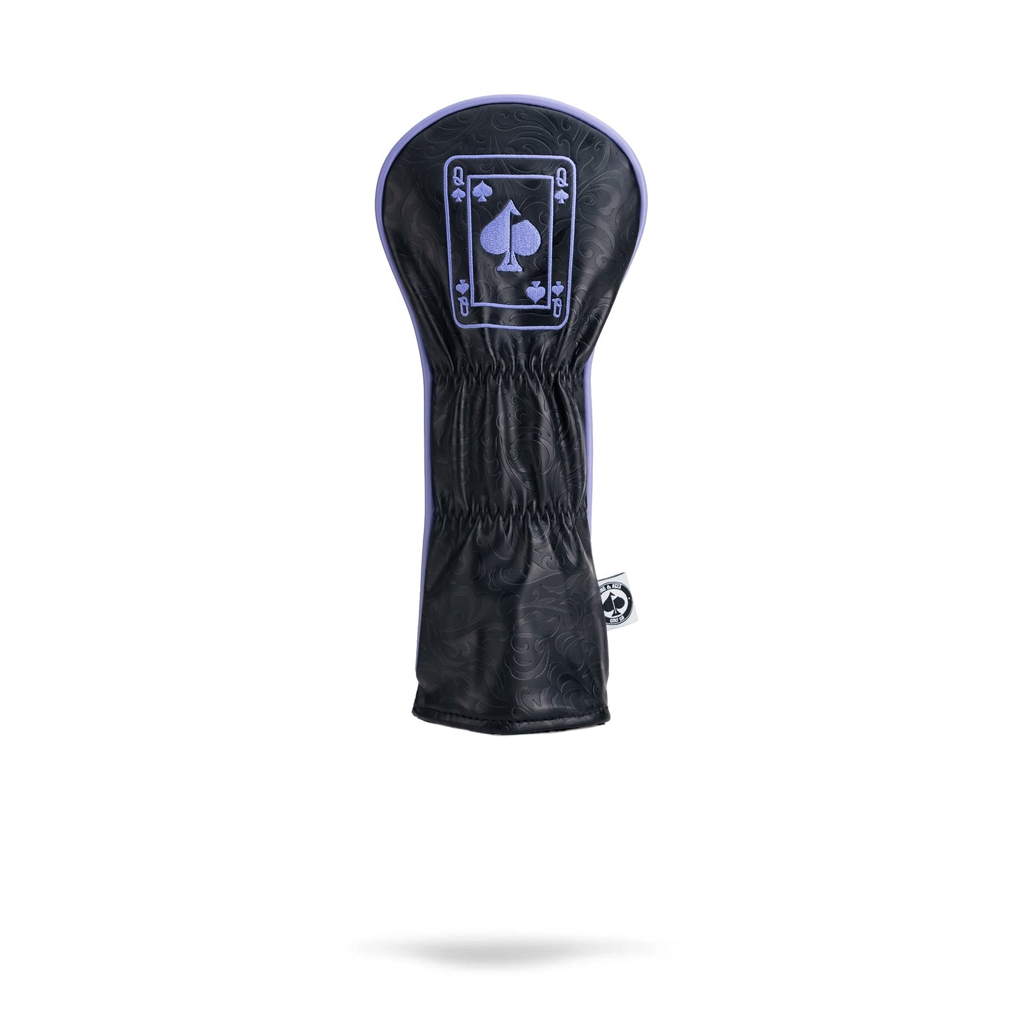 Queen of Spades fairway cover featuring a stylish design with a spade symbol, designed to protect golf clubs.
