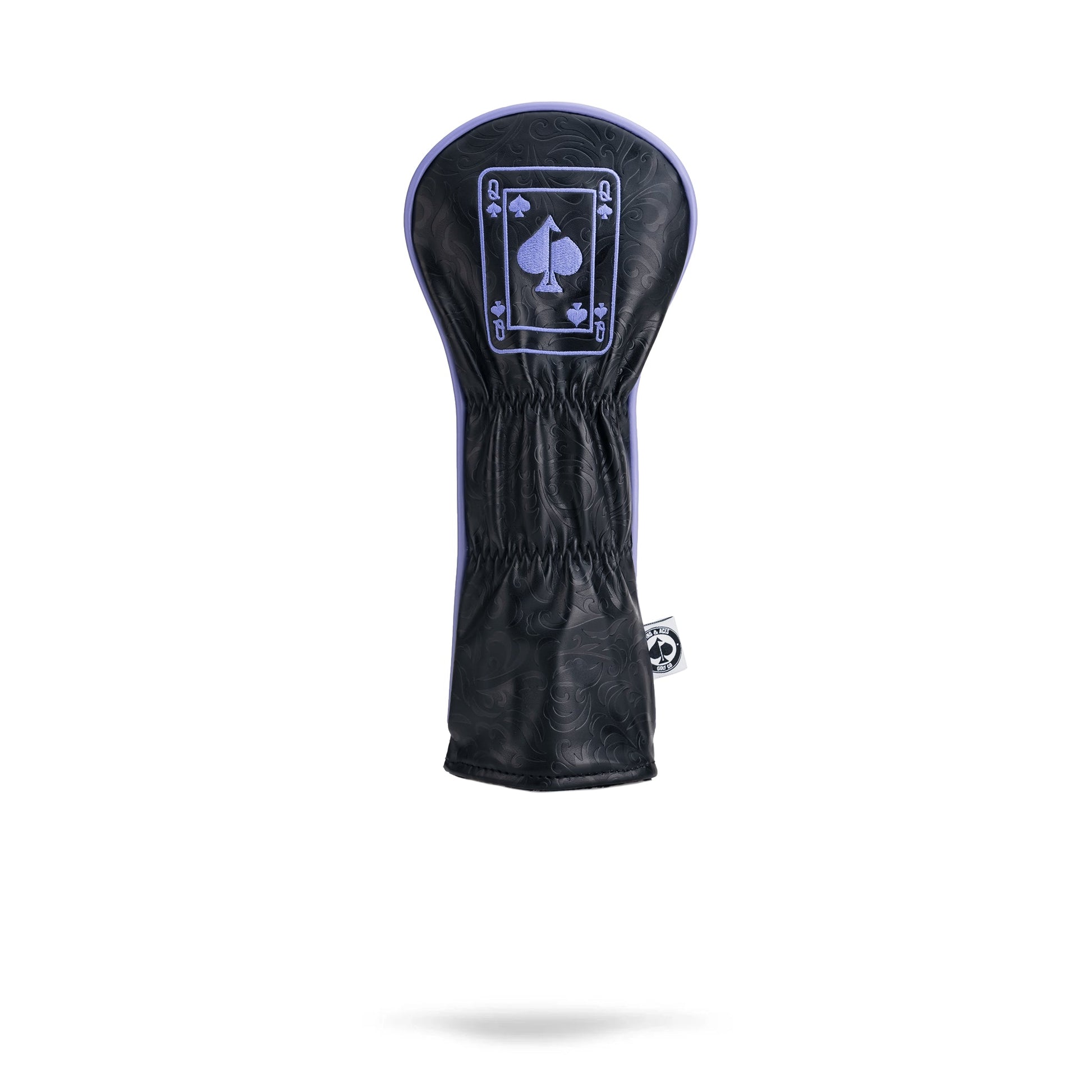 Queen of Spades fairway cover featuring a stylish design with a spade symbol, designed to protect golf clubs.
