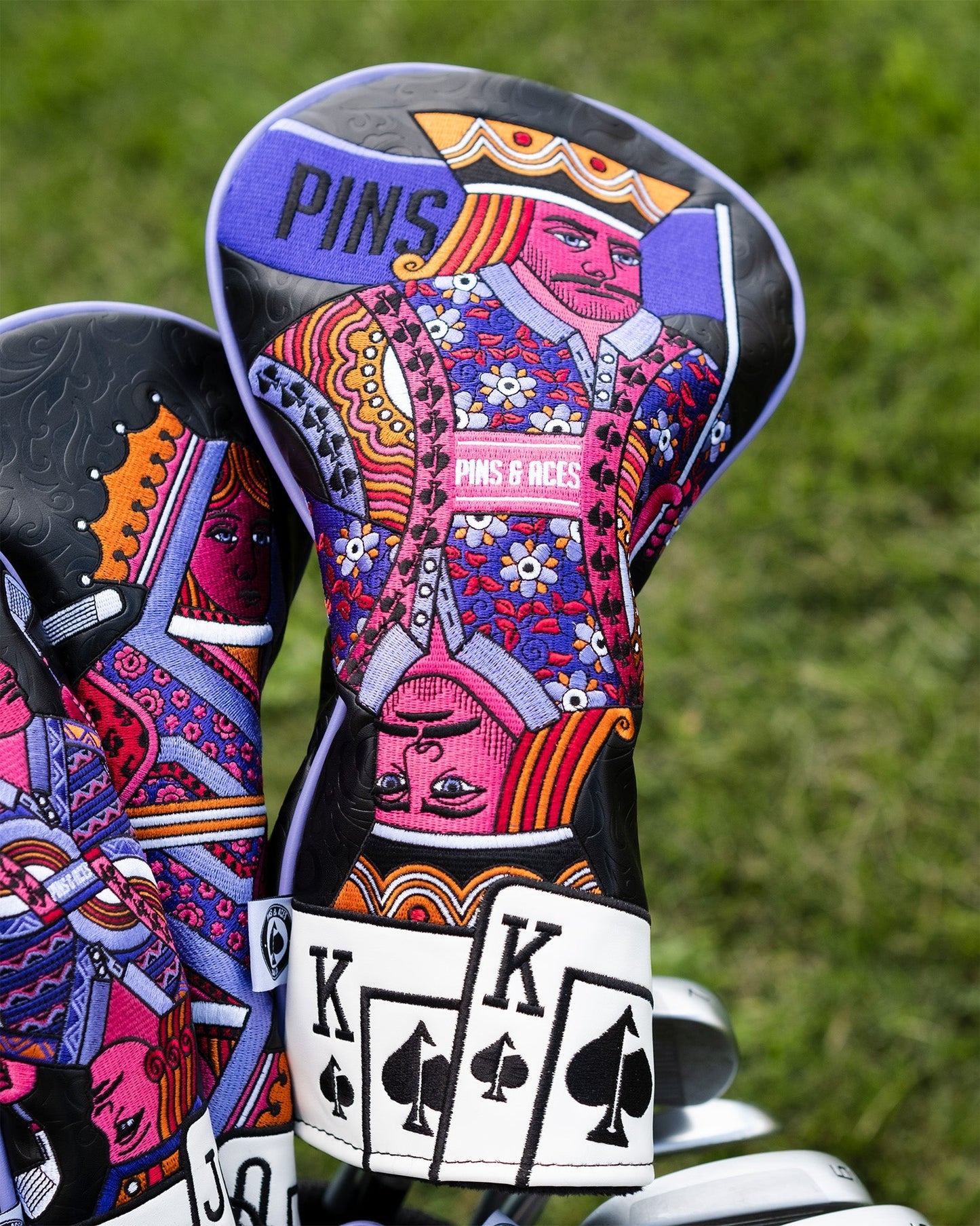 King of Spades golf driver cover featuring a regal design with a black and gold color scheme.