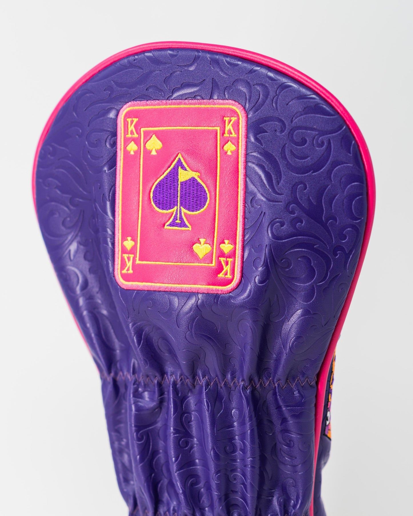 Pink Lemonade King of Spades driver cover featuring a vibrant design and protective fit for golf clubs.