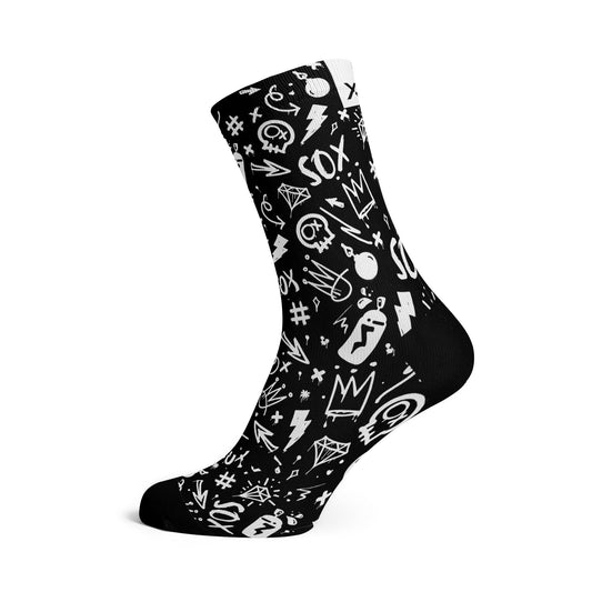 SOX FOOTWEAR  DOODLE-BLACK S  
