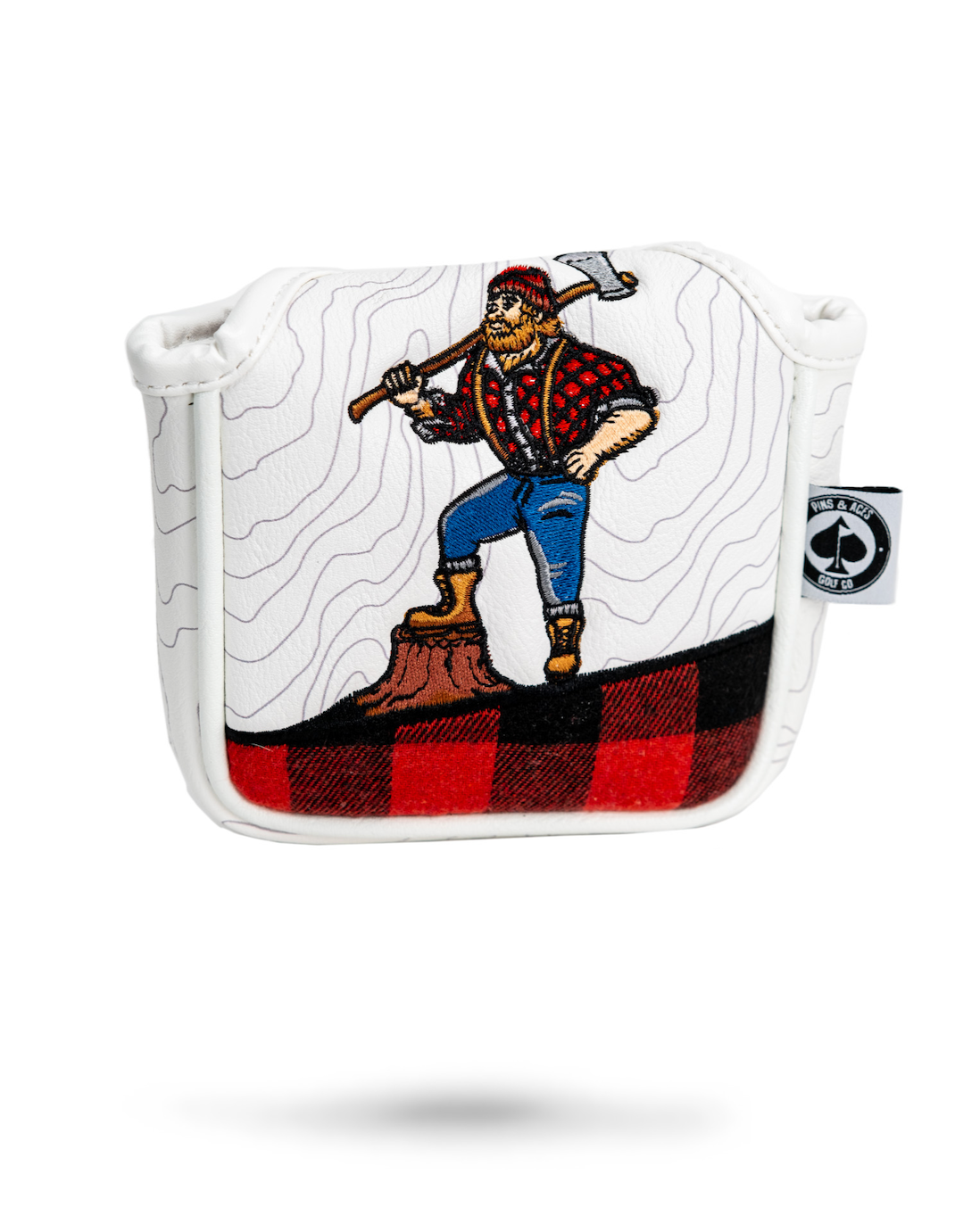 Hacker mallet cover featuring a sleek design with a digital camouflage pattern, ideal for protecting golfing equipment.