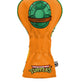 TMNT Michelangelo golf driver cover featuring vibrant orange and green design with character details.