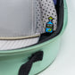 Teal Hat Caddie for organizing and displaying hats, featuring a curved design and sturdy base.