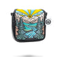 "The Rockies mallet cover featuring a vibrant mountain design, suitable for protecting golf putters."