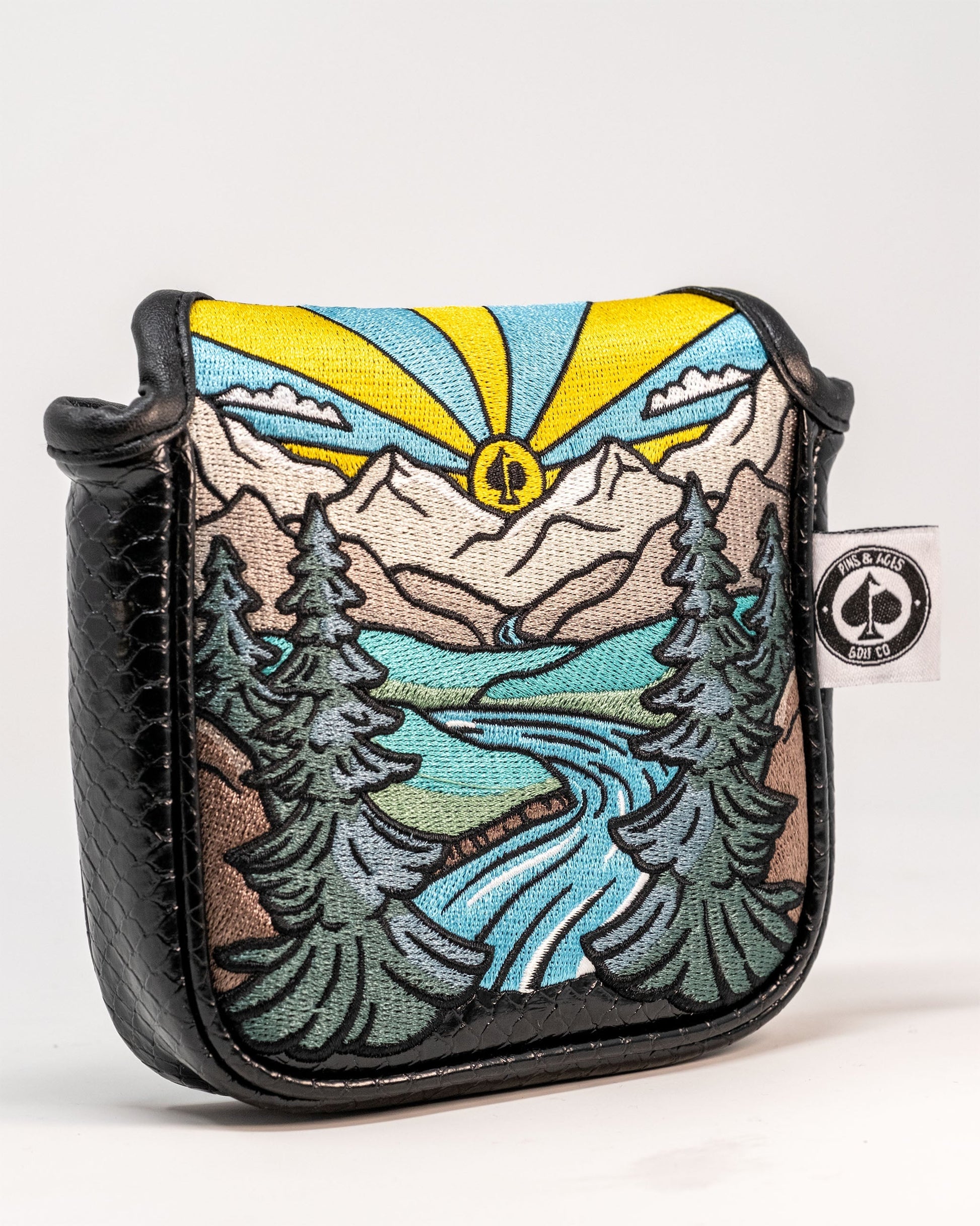 Mallet cover featuring The Rockies design with a scenic mountain landscape and vibrant colors.