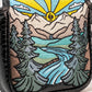 "The Rockies mallet cover featuring a vibrant mountain landscape design, crafted for golf enthusiasts."