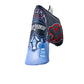 Top Gun Maverick Blade Headcover featuring a detailed embroidered design of a fighter pilot helmet and logo on a black and blue background.