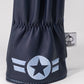 Top Gun Ice Man fairway headcover in navy blue faux leather with embroidered white star and stripes, featuring a sewn-in brand tag.