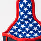 Mallet headcover featuring a red border and blue interior with white stars, inspired by Top Gun Maverick.