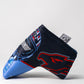 Top Gun Maverick Blade Headcover featuring a black and blue design with red accents and embroidered graphics inspired by the movie.
