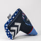 Top Gun Maverick Blade Headcover featuring a navy blue design with patriotic stars and graphics inspired by the movie.