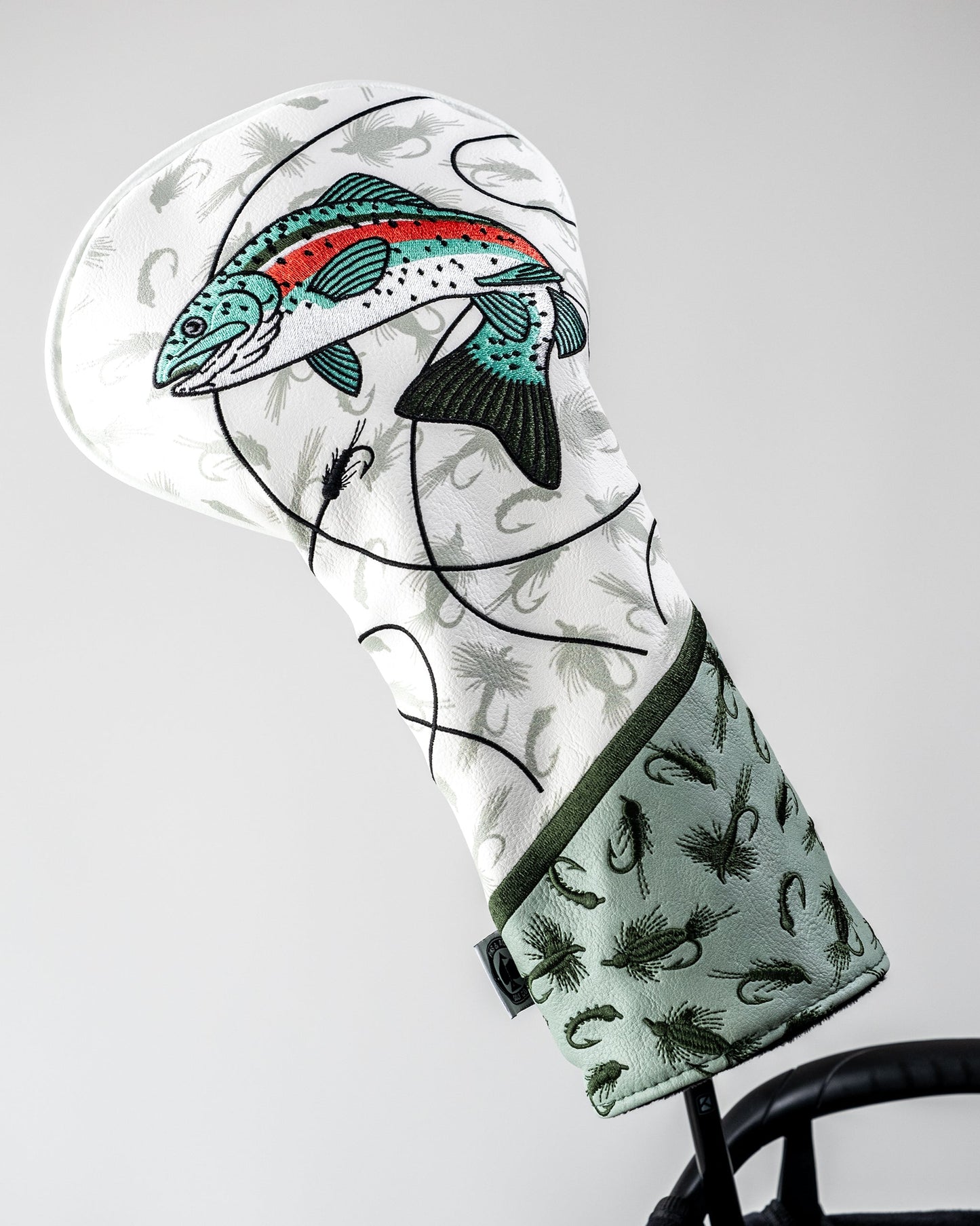 Trout driver cover featuring a realistic fish design, ideal for golf club protection.