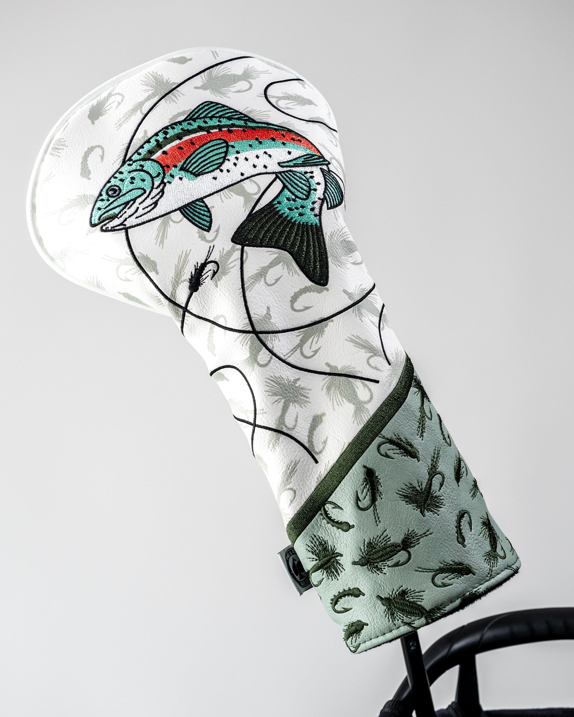 Trout driver cover featuring a realistic fish design, ideal for golf club protection.