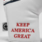 Trump Blade Putter Cover featuring a vibrant design of Donald Trump's face, ideal for golf enthusiasts.