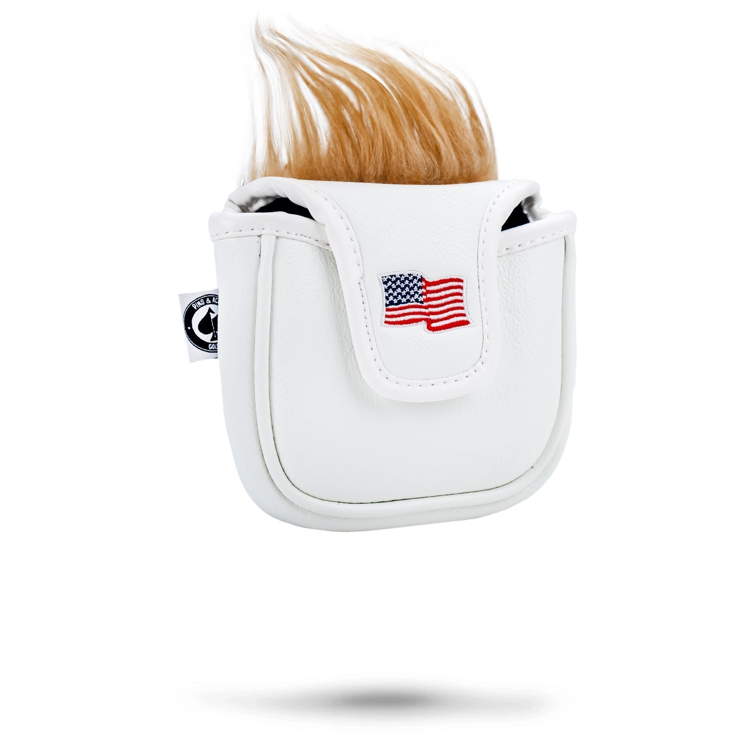Trump mallet putter cover featuring a sleek design with a patriotic color scheme and a prominent Trump logo.