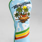 Margaritaville golf driver cover featuring vibrant tropical design and embroidered logo.