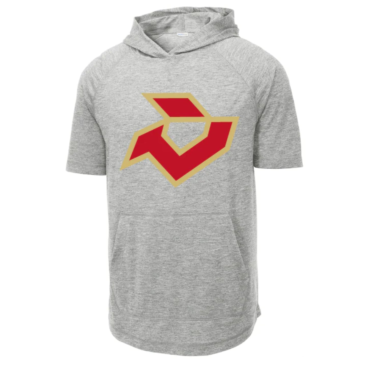 DEMARINI SHORT-SLEEVE T-SHIRT HOODIE RAYZR'D LOGO GREY-RED-GOLD