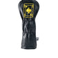 Black and gold queen of spades fairway cover for golf clubs.