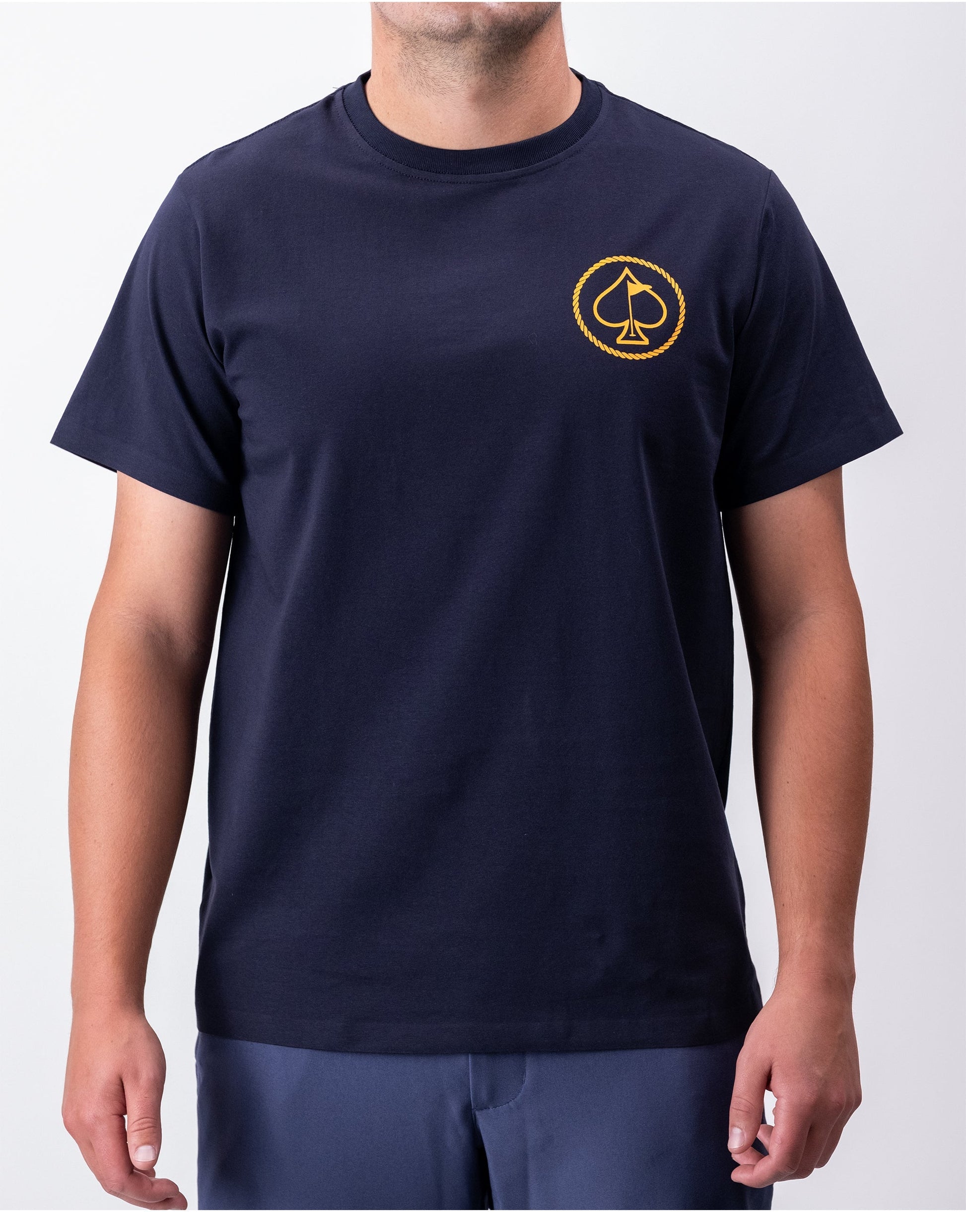 Yellowstone Logo Tee featuring a bold graphic logo on a dark background, showcasing a casual, stylish design perfect for fans of the Yellowstone series.