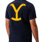 Yellowstone Logo Tee featuring a bold Yellowstone graphic on a black background.