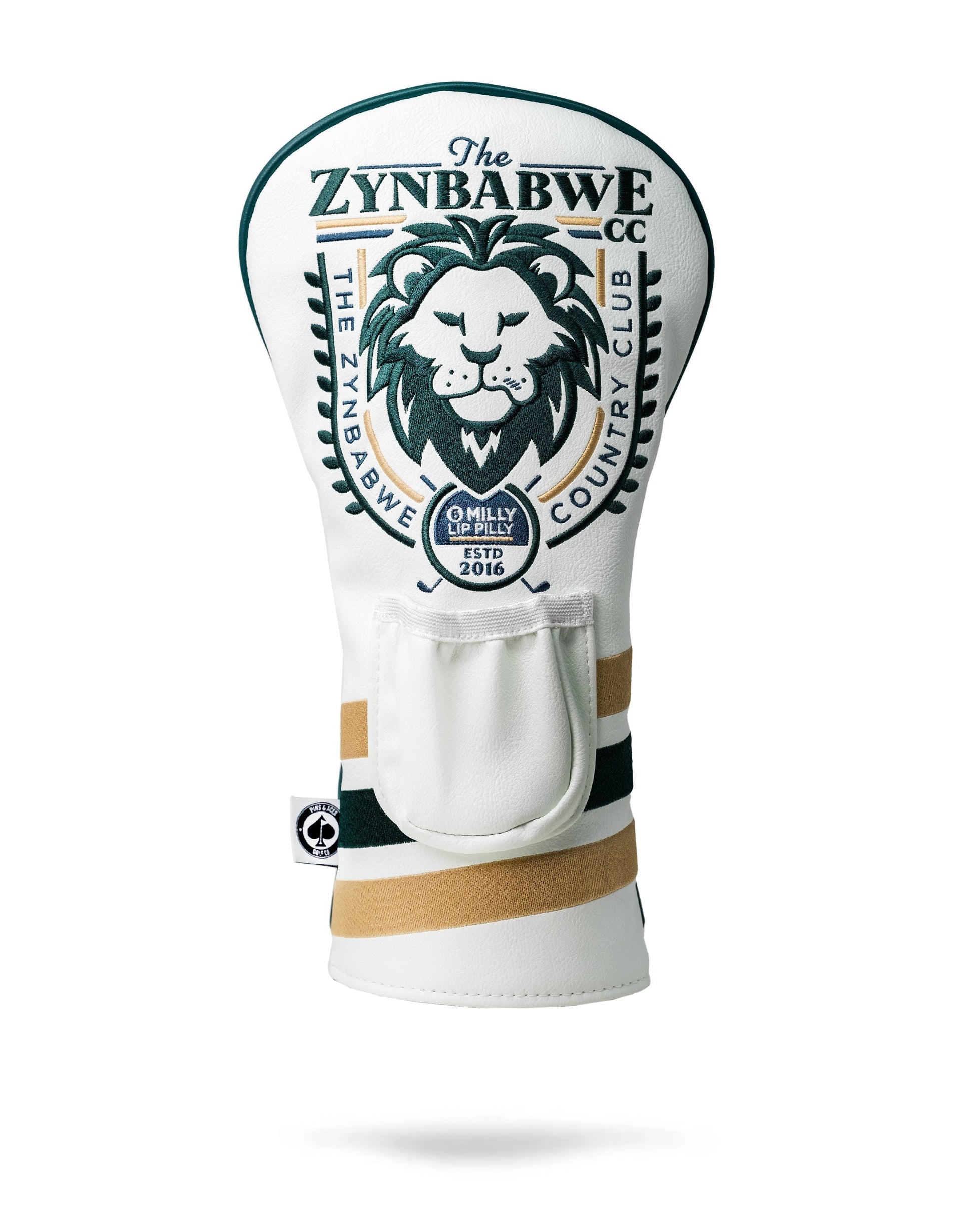Zynbabwe Country Club driver cover featuring a stylish design with a logo, perfect for golf enthusiasts.