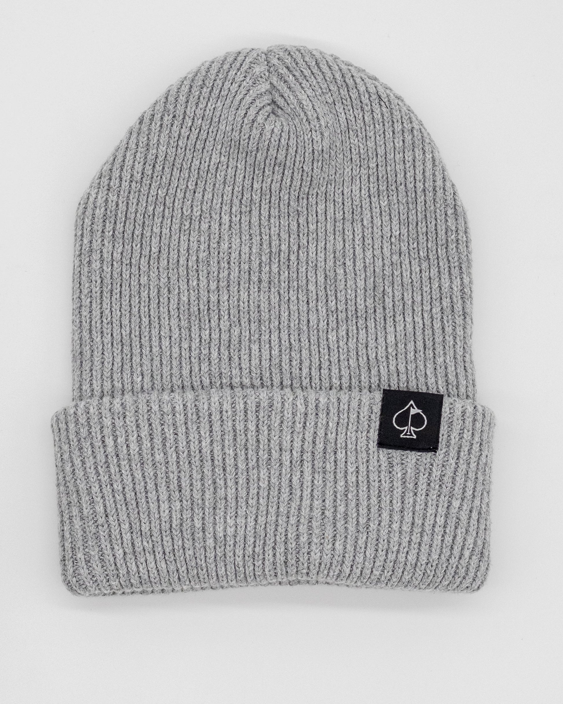 Gray Player Preferred™ Spade Beanie with a stylish logo design.