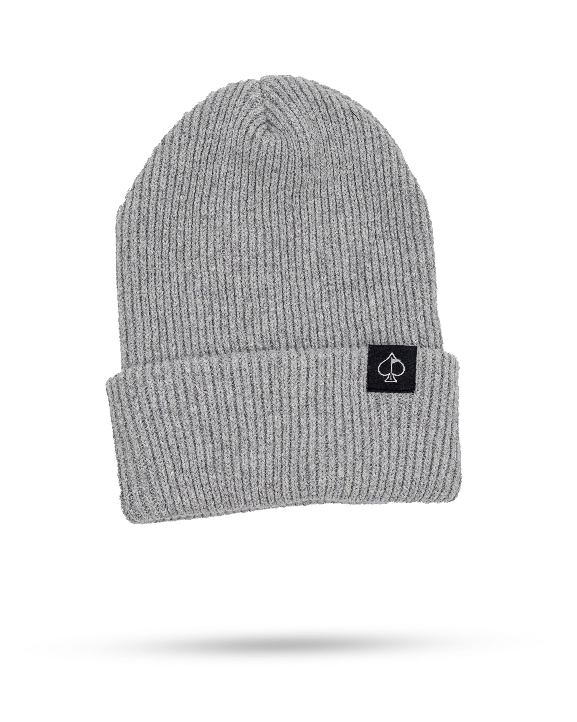 Gray Player Preferred™ Spade Beanie with a stylish logo patch, perfect for casual wear.