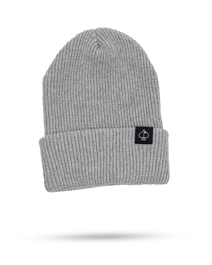 Gray Player Preferred™ Spade Beanie with a stylish logo patch, perfect for casual wear.