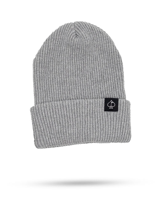 Gray Player Preferred™ Spade Beanie with a stylish logo patch, perfect for casual wear.